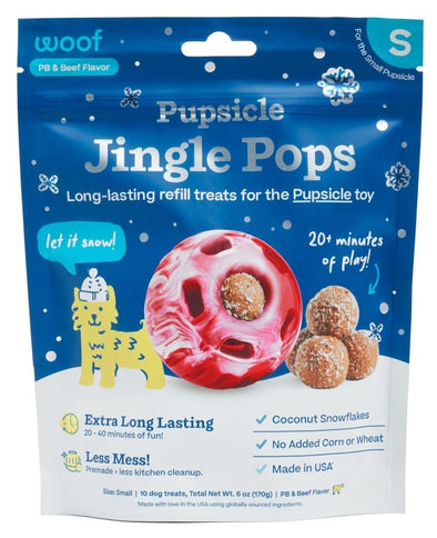 Woof Pupsicle Pops Refill Jingle Pops Peanut Butter & Beef Flavor Treats