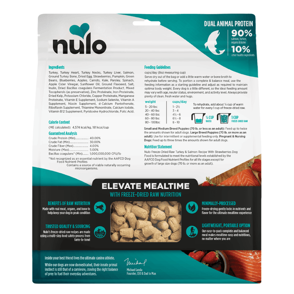 Nulo Freestyle Grain Free Salmon & Turkey with Strawberries Freeze-Dried Raw Dog Food