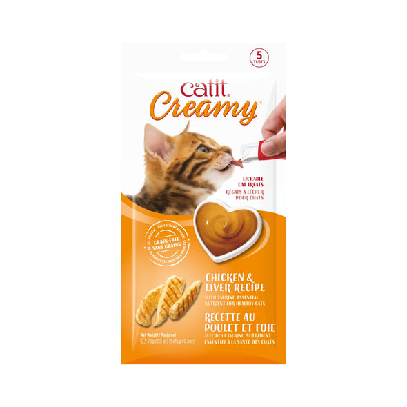 Catit Creamy Chicken & Liver Grain-Free Lickable Cat Treats