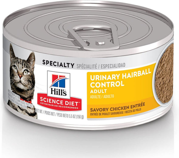 Hill's Science Diet Adult Urinary & Hairball Control Savory Chicken Canned Cat Food