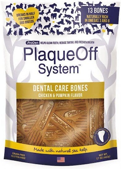 ProDen PlaqueOff System Chicken & Pumpkin Flavored Dental Bone Dog Treats