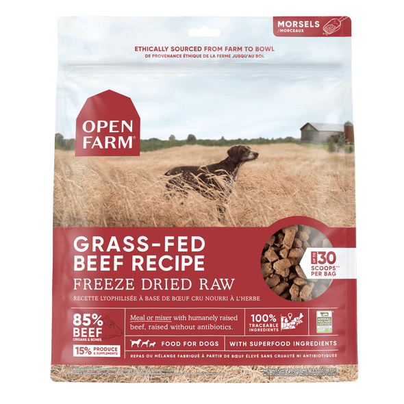 Open Farm Grain Free Grass Fed Beef Recipe Freeze Dried Raw Dog Food