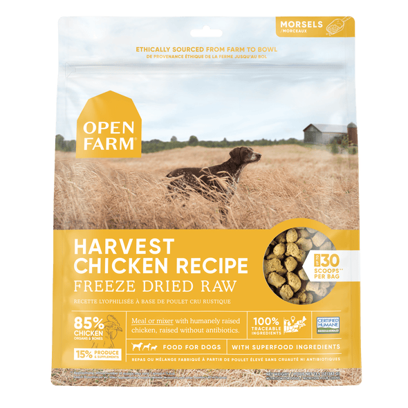 Open Farm Grain Free Harvest Chicken Recipe Freeze Dried Raw Dog Food