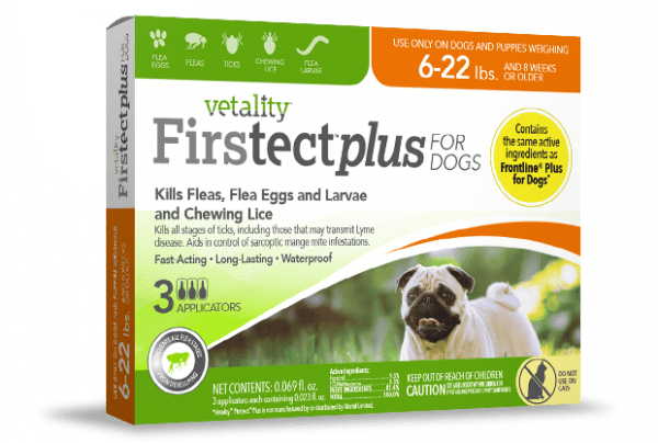 Vetality Firstect Plus Monthly Topical Flea and Tick Treatment for Small Dogs