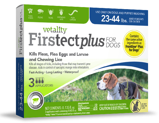 Vetality Firstect Plus Monthly Topical Flea and Tick Treatment for Medium Dogs