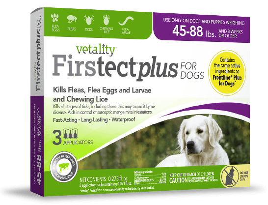 Vetality Firstect Plus Monthly Topical Flea and Tick Treatment for Large Dogs