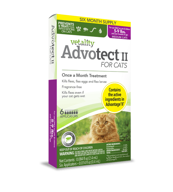 Vetality Advotect II Monthly Topical Flea and Tick Treatment for Medium Cats