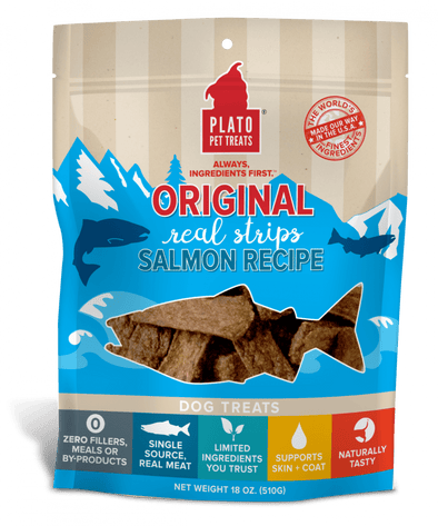 Plato All Natural Salmon Strips Dog Treats