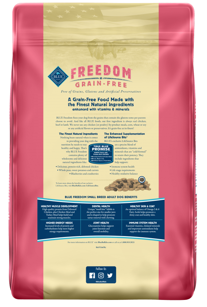 Blue Buffalo Freedom Grain Free Chicken Recipe Small Breed Adult Dry D