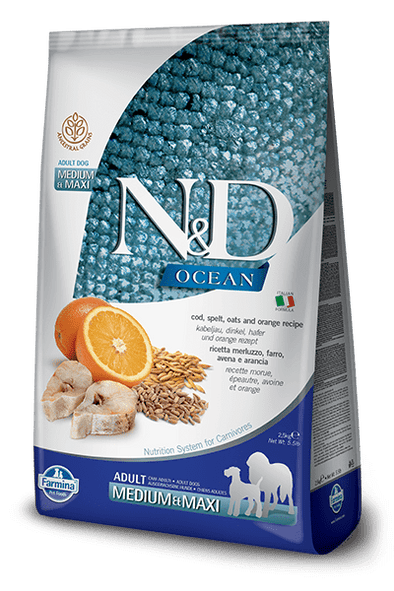 Farmina Ocean N D Natural Delicious Medium Maxi Adult Cod Spelt
