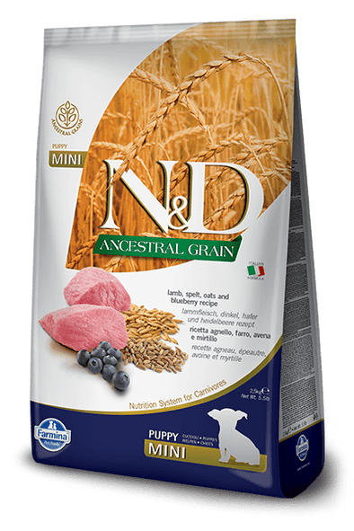 Farmina N&D Natural & Delicious Low Grain Mini Puppy Lamb & Blueberry Dry Dog Food
