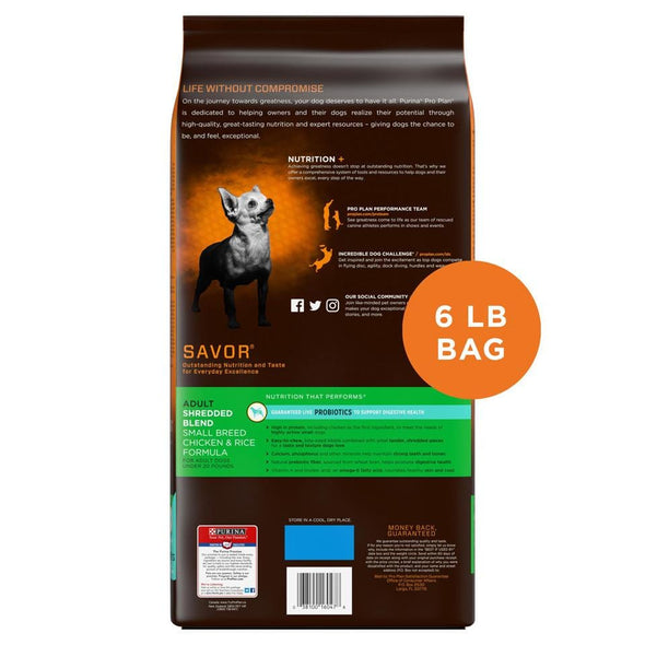 Purina Pro Plan Savor Adult Shredded Blend Small Breed Chicken Rice