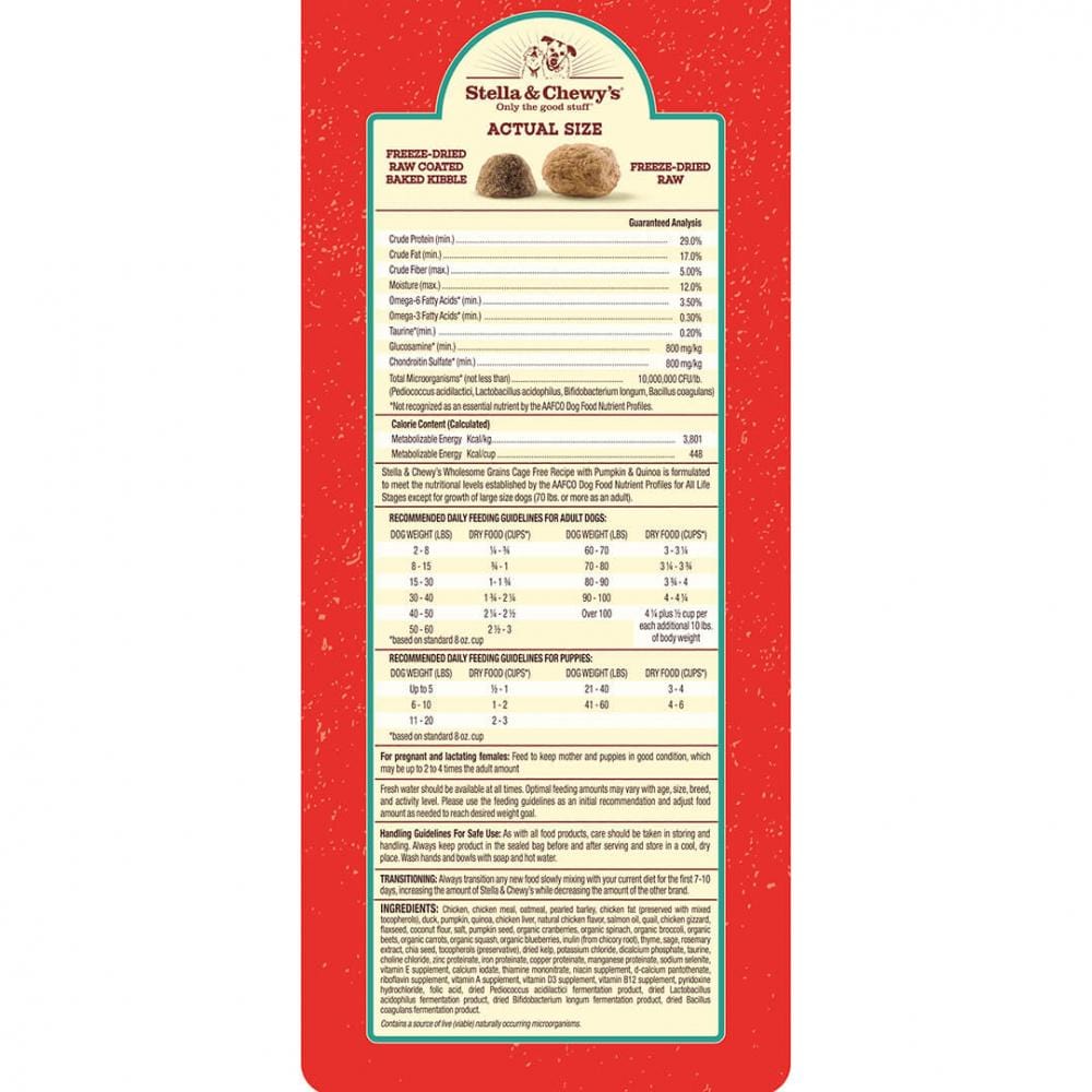 Stella Chewy's Raw Blend Kibble With Wholesome Grains Cage Free Reci