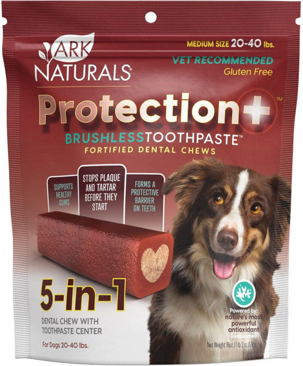 Ark Naturals Protection  Brushless Toothpaste Dental Chews for Medium Breed Dogs