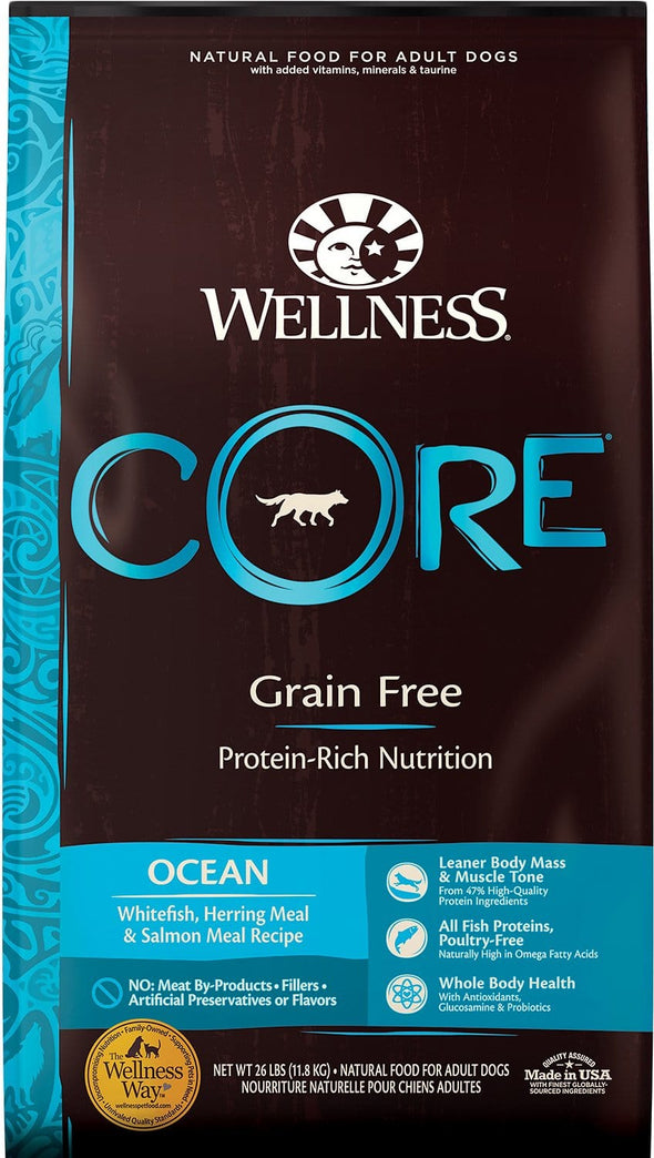 Wellness CORE Natural Grain Free Ocean Whitefish, Herring Salmon Rec