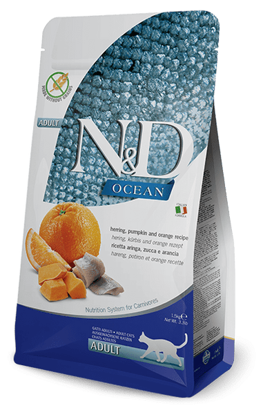 Farmina N&D Ocean Grain Free Herring Pumpkin & Orange Adult Dry Cat Food
