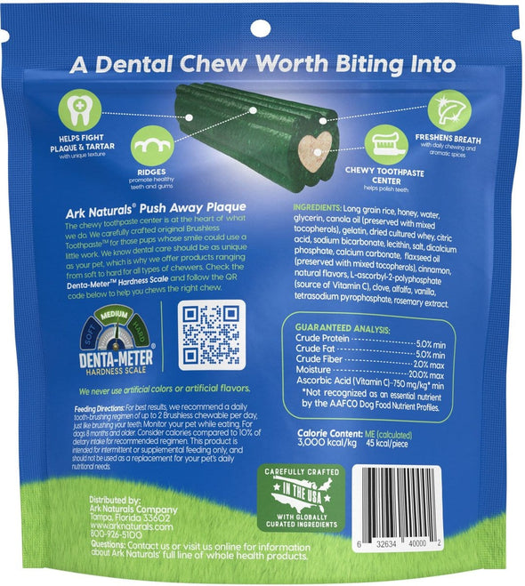 Ark Naturals Brushless Toothpaste Dental Chews for Small Dogs