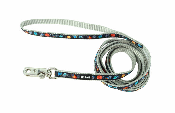 Coastal Pet Products Li'l Pals Charming Ribbon Overlay Dog Leash in Li'l Space Explorers