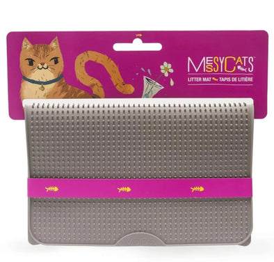 Messy Mutts Silicone Litter Mat With Graduated Spikes Grey