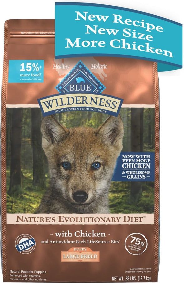 Blue Buffalo Wilderness Wholesome Grains Large Breed Puppy Chicken Recipe Dry Dog Food