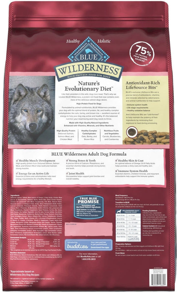 Blue Buffalo Wilderness Wholesome Grains Salmon Recipe Adult Dry Dog Food