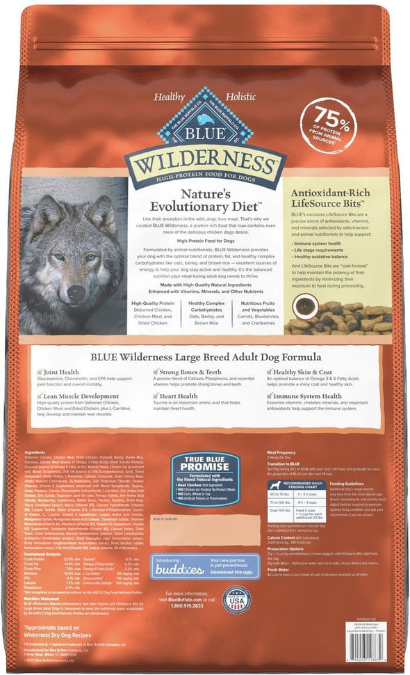 Blue Buffalo Wilderness Wholesome Grains Large Breed  Chicken Recipe Adult Dry Dog Food