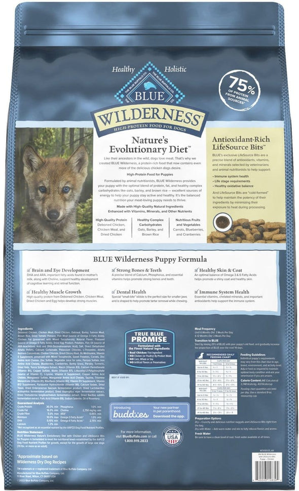 Blue Buffalo Wilderness Wholesome Grains Puppy Chicken Recipe Dry Dog Food