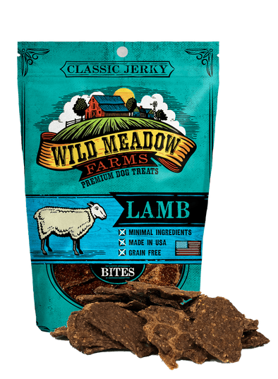 Wild Meadow Farms Classic Lamb Jerky Bites Treats for Dogs