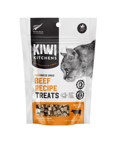 Kiwi Kitchens Raw Freeze Dried Beef Recipe Treats for Cats