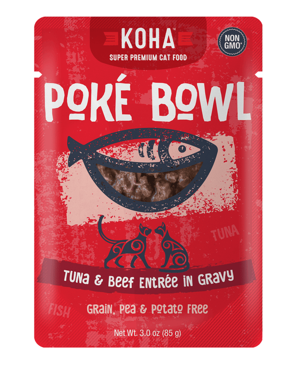 Koha Poké Bowl Tuna & Beef Entrée in Gravy Wet Cat Food Pouch