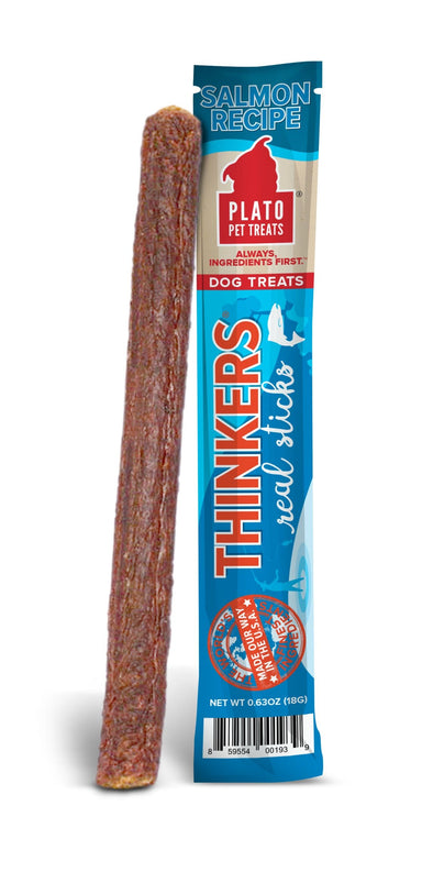 Plato Thinkers Salmon Meat Single Stick Treats for Dogs
