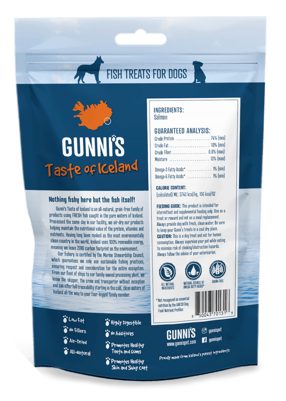 Gunni's Salmon Skin Shorties Treats for Dogs