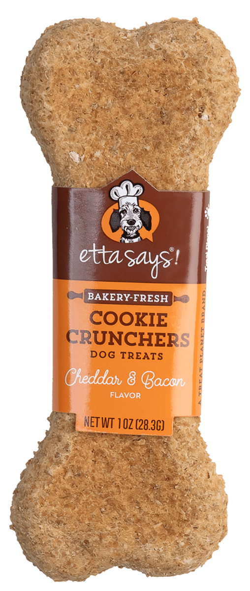 Etta Says Cookie Cruncher Cheddar and Bacon Flavor Biscuit Dog Treat