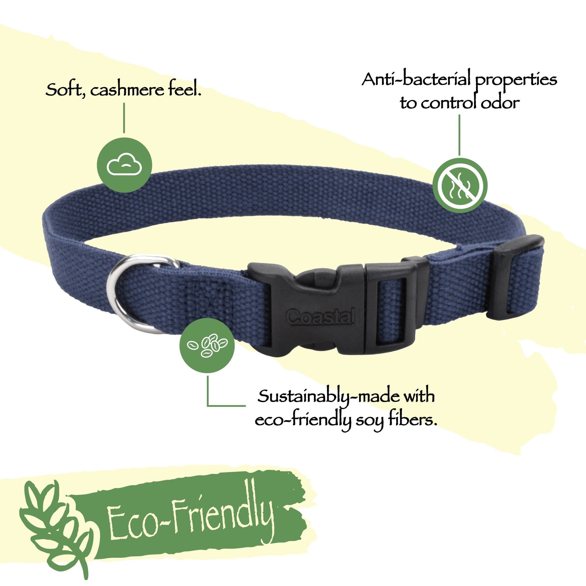 Earth Pet Coastal Dog Cranberry Adjustable in Soy Products Collar New