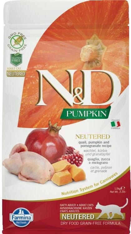 Farmina Pet Foods Adult Cat Grain Free Pumpkin Quail and Pomegranate N