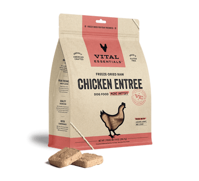Vital Essentials Chicken Entree Mini Patties Freeze-Dried Raw Dog Food