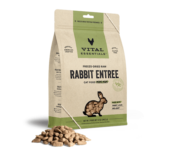 Vital Essentials Rabbit Entree Mini Nibs Freeze-Dried Raw Cat Food