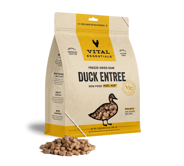Vital Essentials Duck Entree Mini Nibs Freeze-Dried Raw Dog Food