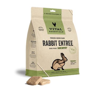Vital Essentials Rabbit Entree Mini Patties Freeze-Dried Raw Dog Food