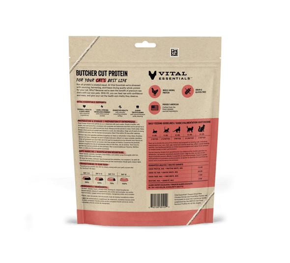 Vital Essentials Chicken Entree Mini Patties Freeze-Dried Raw Cat Food