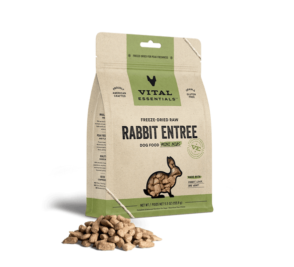 Vital Essentials Rabbit Entree Mini Nibs Freeze-Dried Raw Dog Food