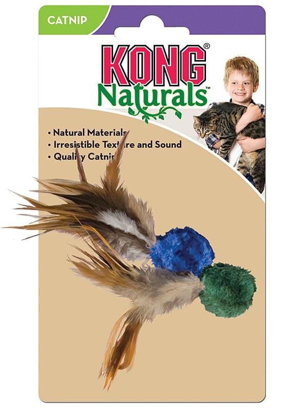 Kong Naturals Crinkle Ball W/Feathers for Cats