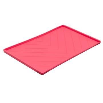 Messy Mutts Silicone Non-Slip Dog Bowl Mat Red
