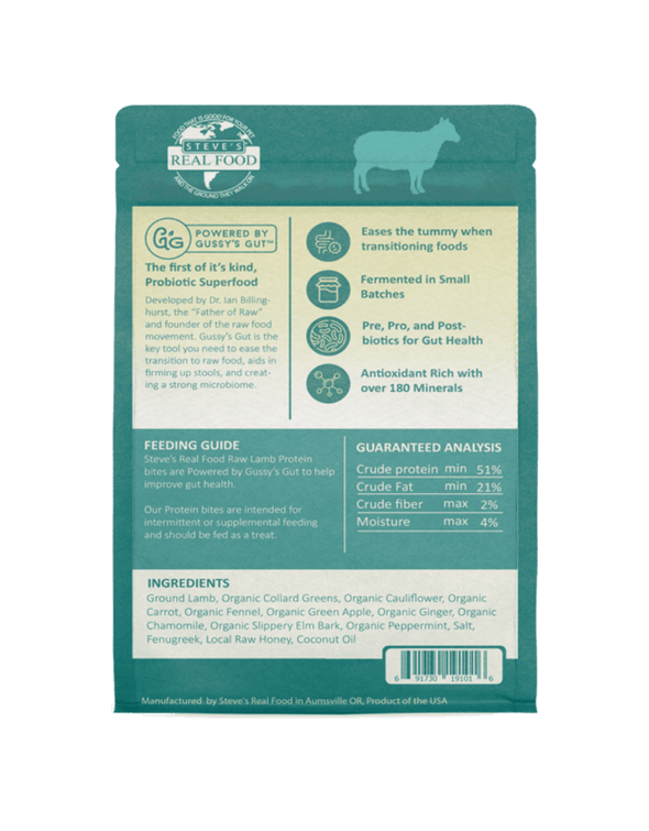 Steve's Real Food Lamb Protein Bites for Cats and Dogs