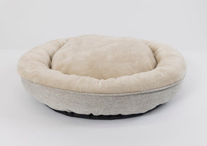 Territory Donut Bed in Gray and Beige for Dogs